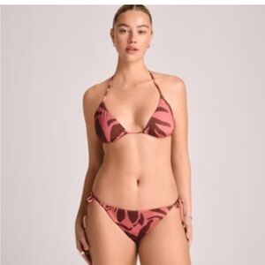 Vitamin A women’s multi coral print side tie bikini bottom ONLY full coverage XL
